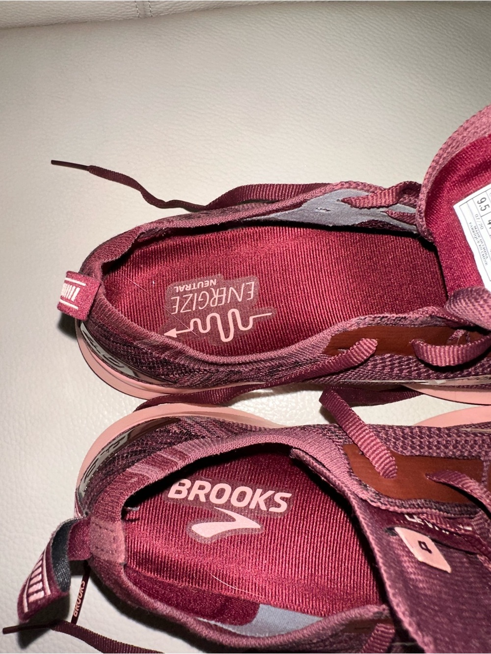 Brooks Womens Maroon and Pink Running Sneakers - Picture 12 of 13
